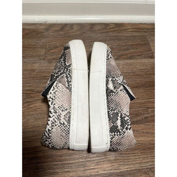 Qupid Sneakers Snake Print Platform Slip On Shoes Royal‎ 02C Sz 8 Beige Brown - Picture 6 of 7